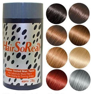HairSoReal 28gram €19.95, Haarvezels, haarverdikker, haarpoeder, haarverdichter, hairfibers, hair fibers